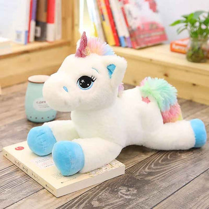 peluche licorne douce et réconfortante bleue Doudou Ultra-Douce
