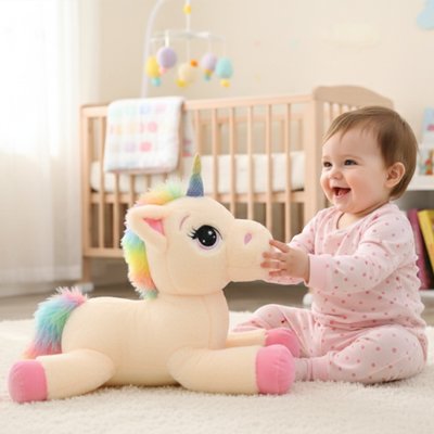 peluche licorne lumineuse et enchantée Doudou Ultra-Douce