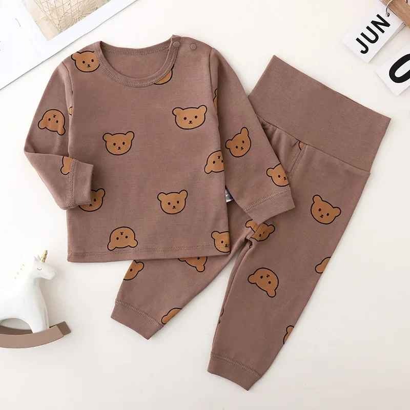 pyjama bebe ensemble marron coton bio doux et confortable