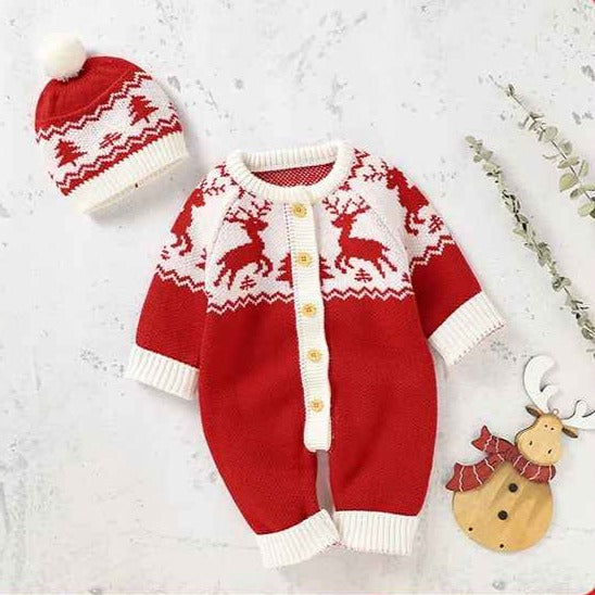 pyjama noel bebe avce boutons Tricot de Noël Douillet