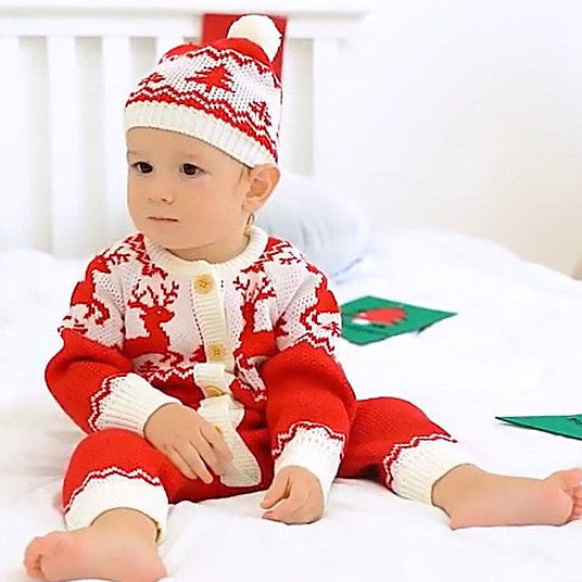 pyjama noel bebe col rond Tricot de Noël Douillet