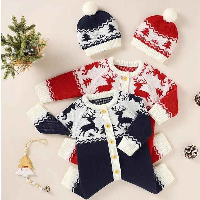 pyjama noel bebe deux couleurs Tricot de Noël Douillet