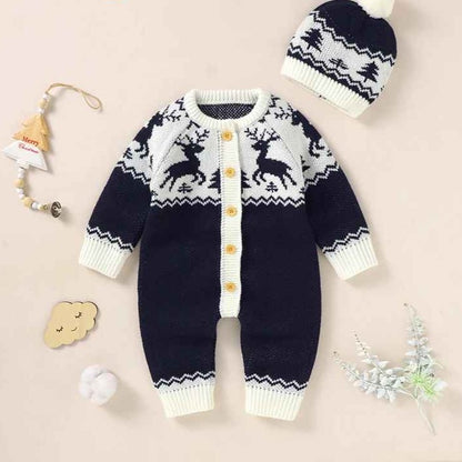 pyjama noel bebe doux avec bonnet Tricot de Noël Douillet