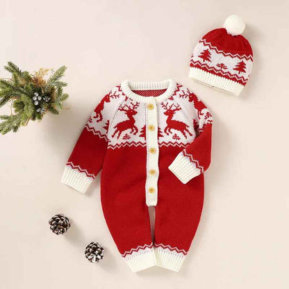 pyjama noel bebe doux rouge Tricot de Noël Douillet