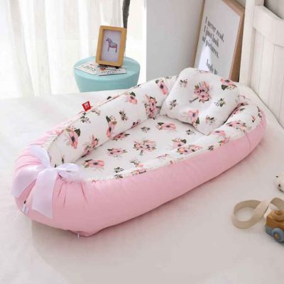 Réducteur de lit bébé doux léger NidPortableBébé Rose