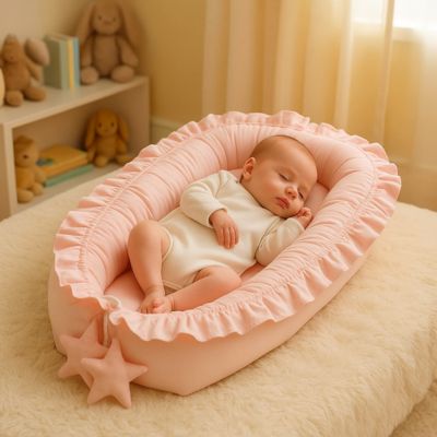 Réducteur de lit bébé doux sommeil serein cocon bébé rose