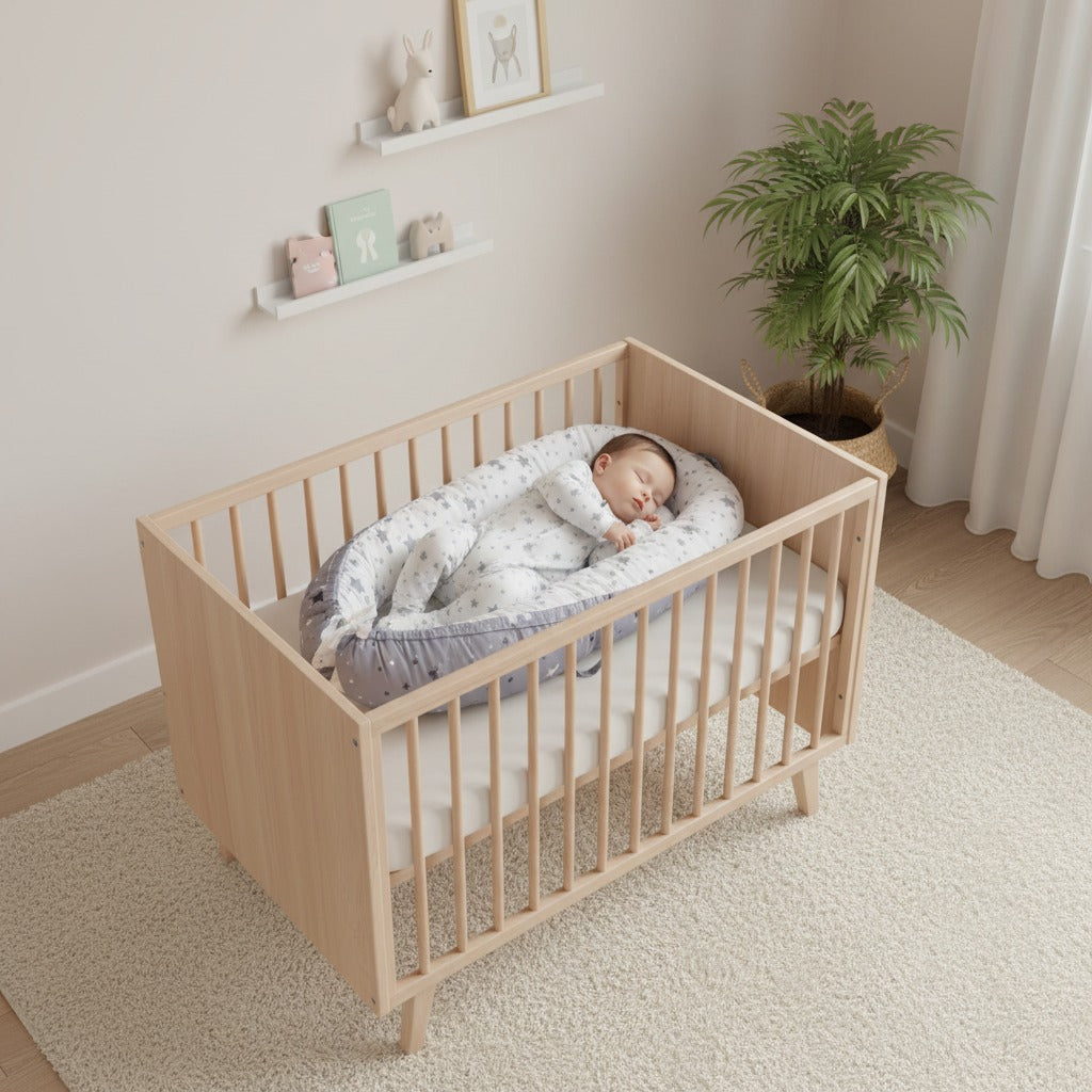 reducteur de lit bebe sommeil paisible coton nomade