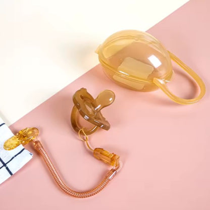 tetine bebe avec boite et attache tétine - Douceur & Design