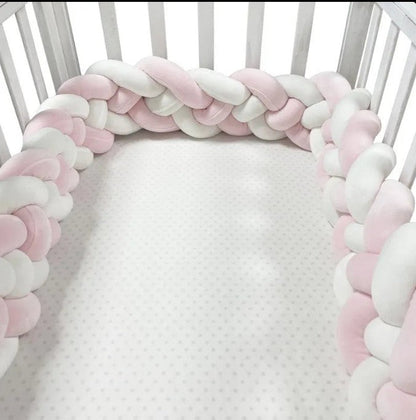 Tour de Lit Bebe - CozyKnot™ - Rose Blanc - Mon doux bébé