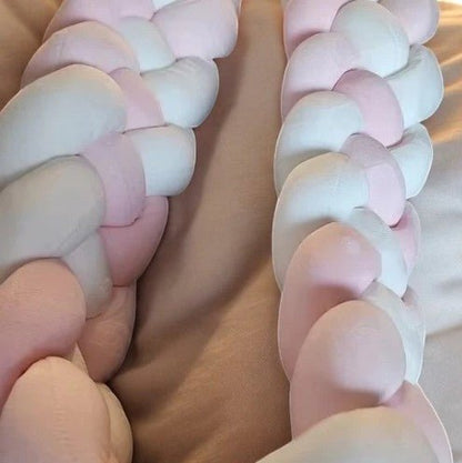 Tour de Lit Bebe - CozyKnot™ - Rose Blanc - Mon doux bébé