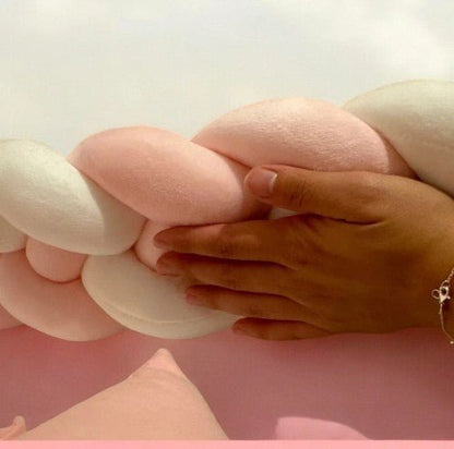 Tour de Lit Bebe - CozyKnot™ - Rose Blanc - Mon doux bébé