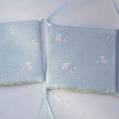 Tour de lit bébé douillet coton naturel Cocon Protecteur Éléphant
