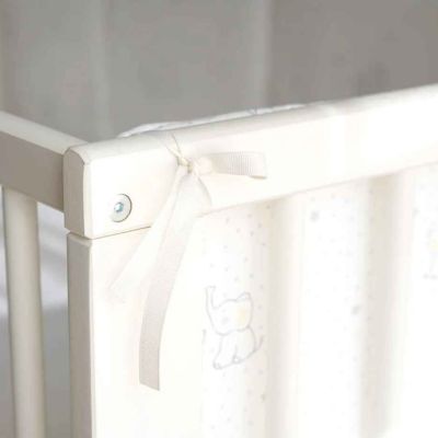 Tour de lit bébé doux détail d'attache Cocon Protecteur Éléphant