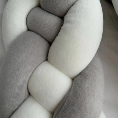 tour de lit bebe tissu doux cozyknot blanc gris