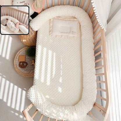 Tour de lit pour bebe coton beige dans berceau Nid Protecteur