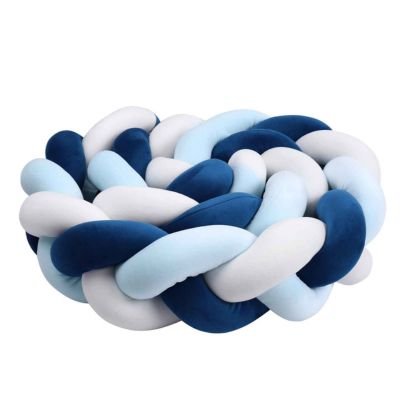 Tresse de lit 4m douce bleu blanc ultra câline