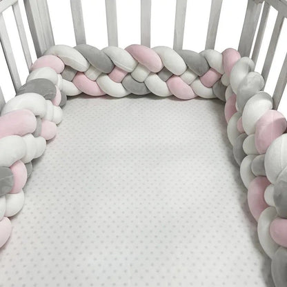 Tresse de lit bébé douce et confortable CozyKnot Rose Gris 