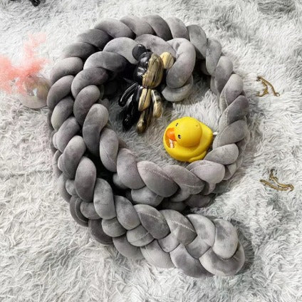 tresse lit bebe 4brins douce premium - CozyKnot - Gris
