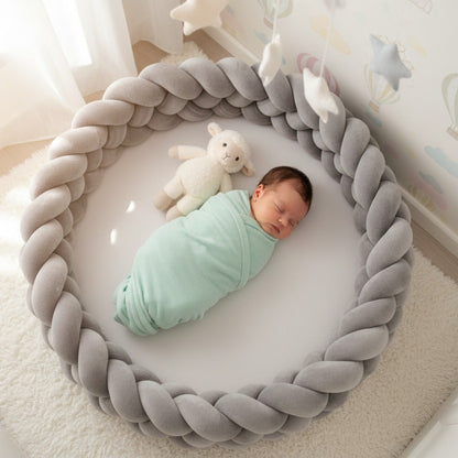 tresse lit bebe 4brins sommeil serein - CozyKnot - Gris