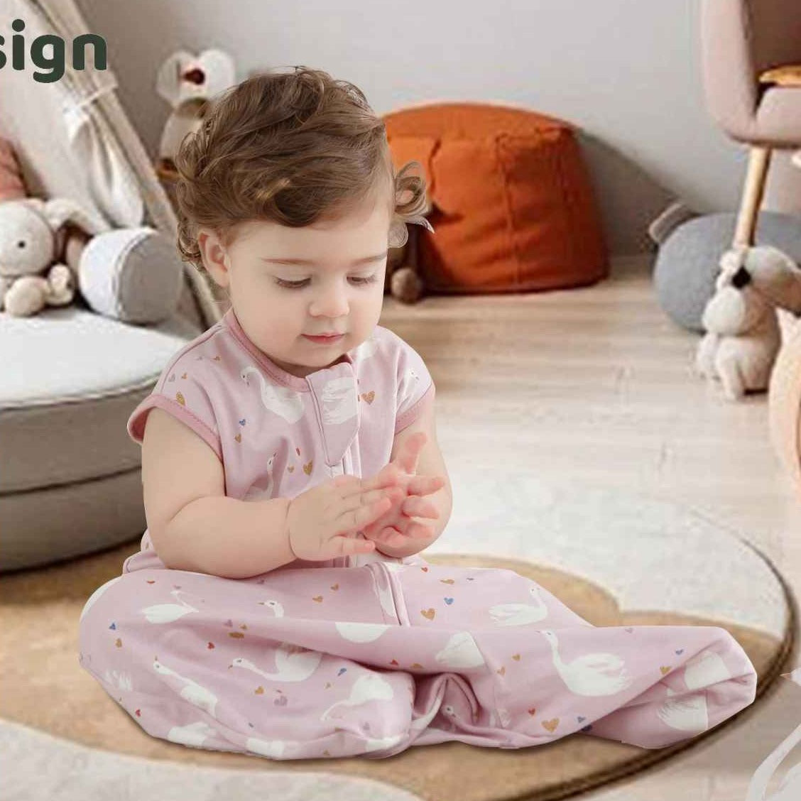 turbulette été douillette rose Coton Bio Respirant