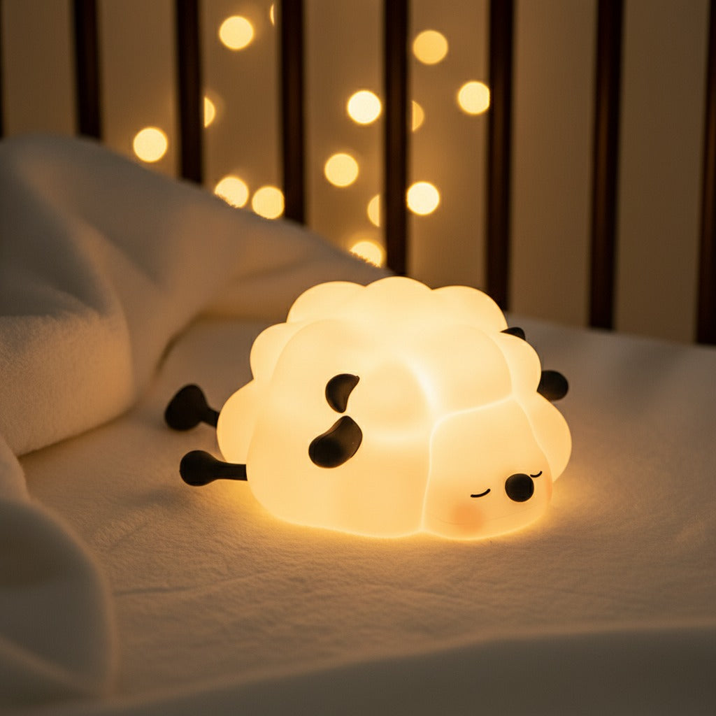 veilleuse bébé agneau silicone alimentaire lumière rassurante