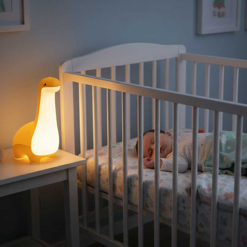 veilleuse bébé dinosaure jaune sommeil paisible NigntDino