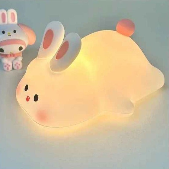 veilleuse bebe lapin oreilles et queue rose - Nuits Apaisantes