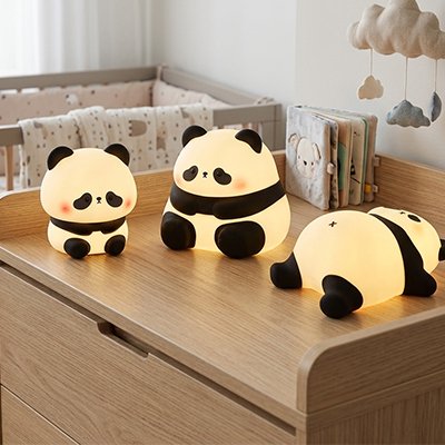 Veilleuse bébé panda en silicone doux - lumière douce apaisante