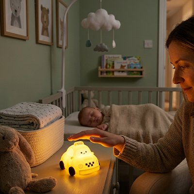 Veilleuse bebe silicone alimentaire tactile - lumière douce