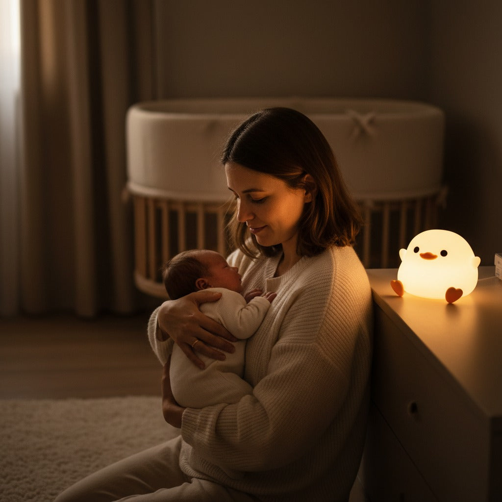 veilleuse poussin lumière douce sommeil serein tactile rechargeable