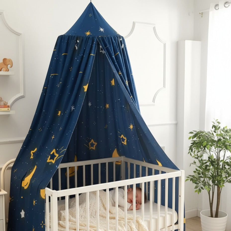 voile berceau bleu nuit protecteur Étoile Filante