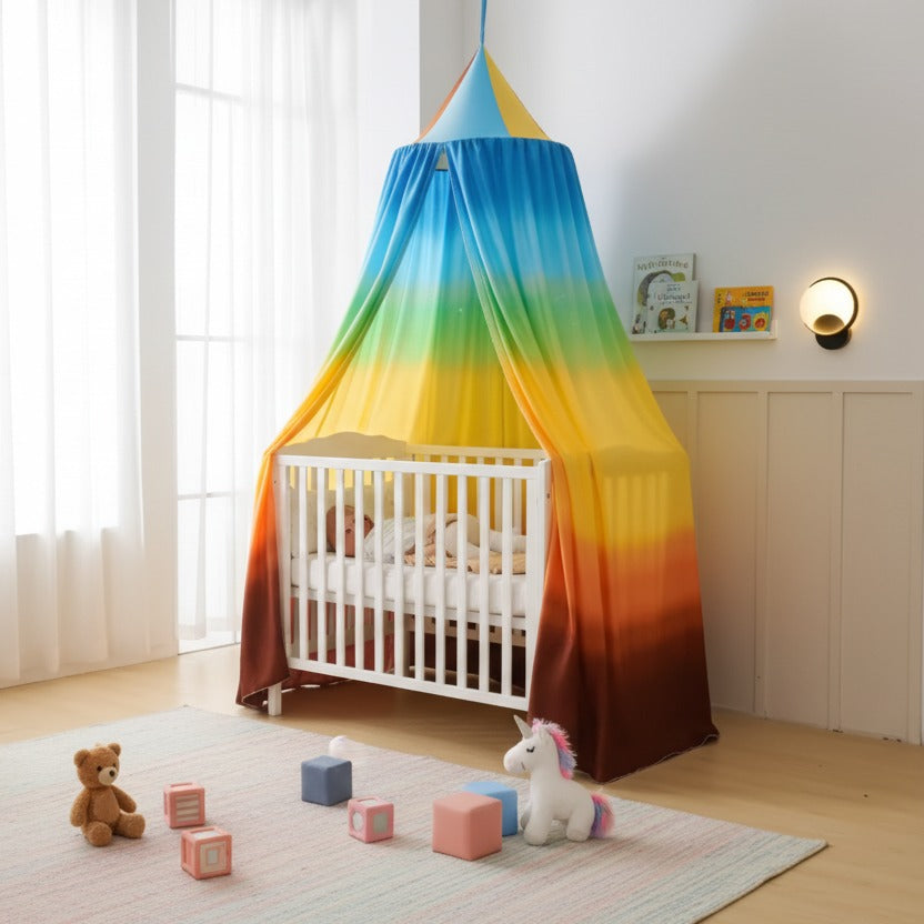 voile berceau premium - arc-en-ciel nordique