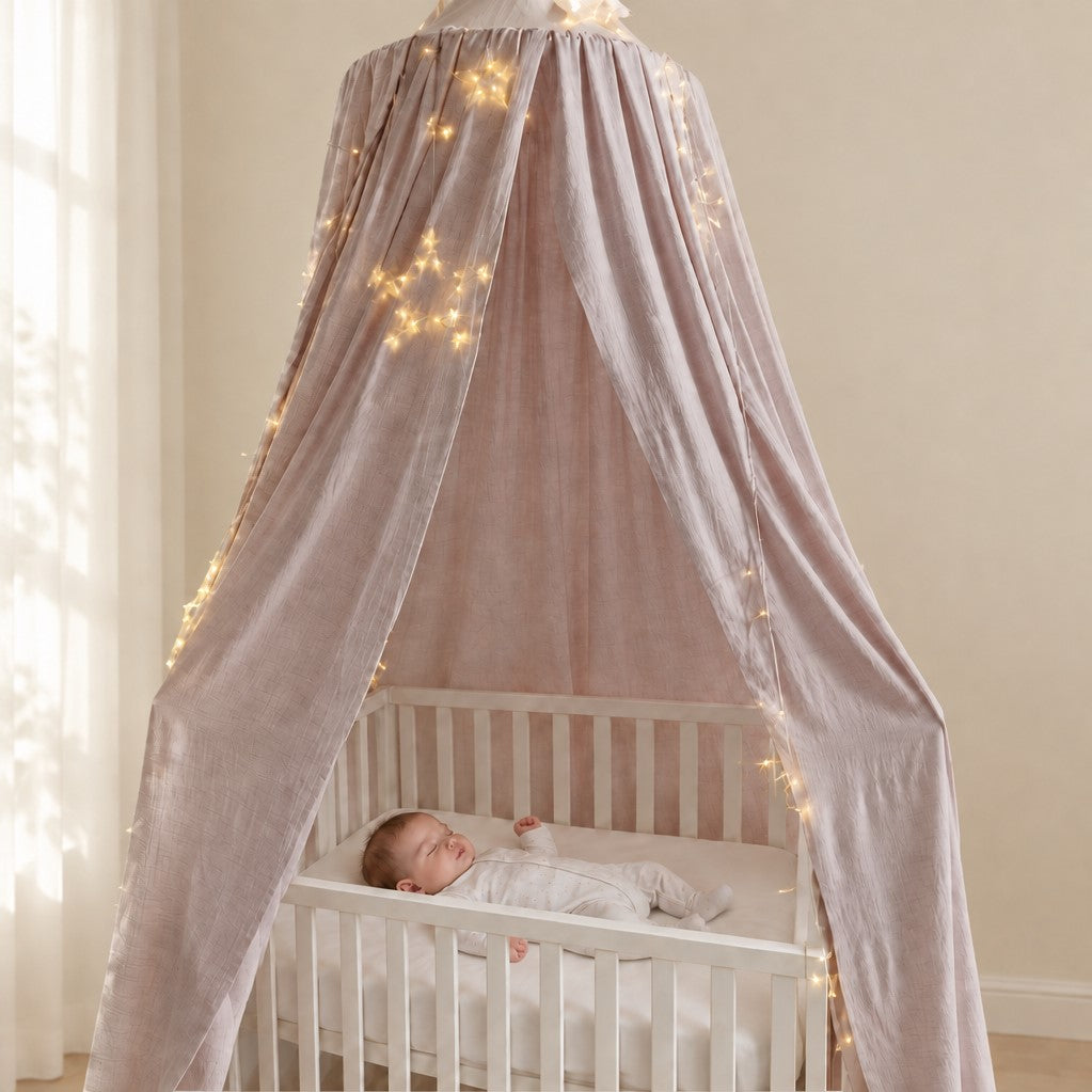 voile berceau premium sommeil paisible bébé dome rose claire