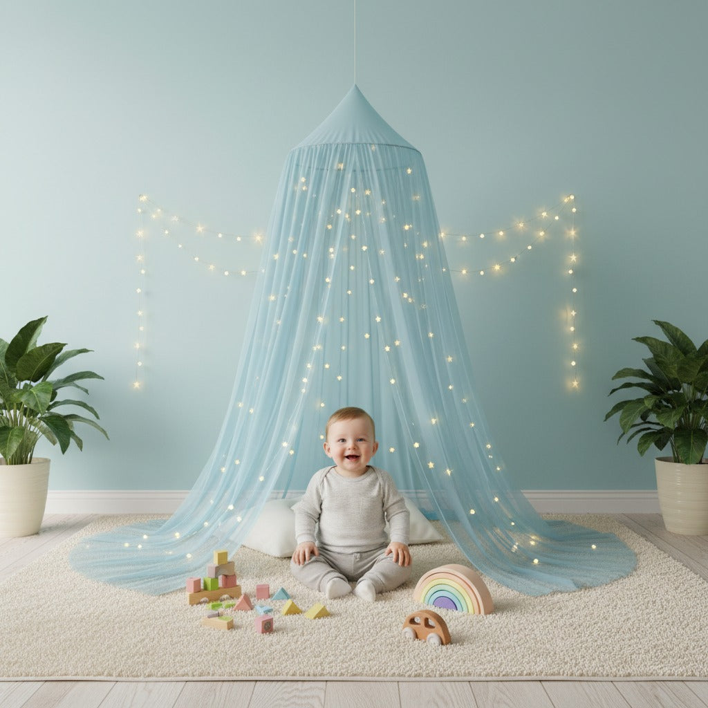 voile de lit bebe coin jeux Lumineux Étoilé