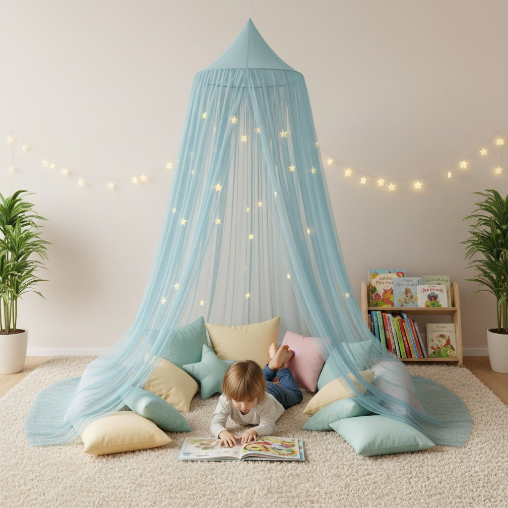 voile de lit bebe coin lecture chaleureux Lumineux Étoilé
