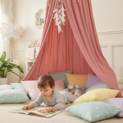 voile lit bebe coin de lecture terracotta